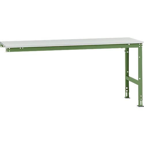 Manuflex Ansatztisch UNIVERSAL Standard, 2000 x 800 mm, Melamin lichtgrau, resedagrün