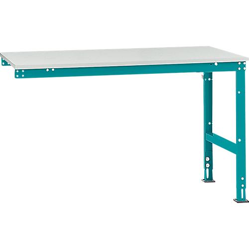 Manuflex Ansatztisch UNIVERSAL Standard, Tischplatte Kunststoff, 1500x1000, wasserblau