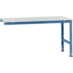 Manuflex Ansatztisch UNIVERSAL Standard, Tischplatte Kunststoff, 1750×1000, brillantblau