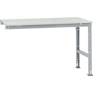 Manuflex Ansatztisch UNIVERSAL Standard, Tischplatte Melamin, 1500×1000, alusilber
