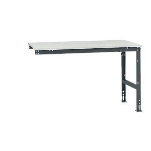 Manuflex Ansatztisch UNIVERSAL Standard, Tischplatte Melamin, 1500×1000, anthrazit