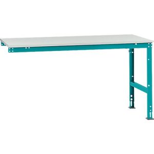 Manuflex Ansatztisch UNIVERSAL Standard, Tischplatte Melamin, 1750×1000, wasserblau Manuflex Ansatztisch UNIVERSAL Standard, Tischplatte Melamin, 1750×1000, wasserblau