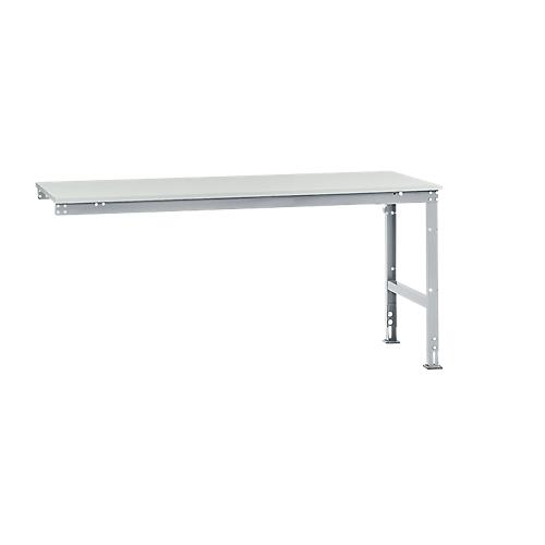 Manuflex Ansatztisch UNIVERSAL Standard, Tischplatte Melamin, 2000x1000, alusilber