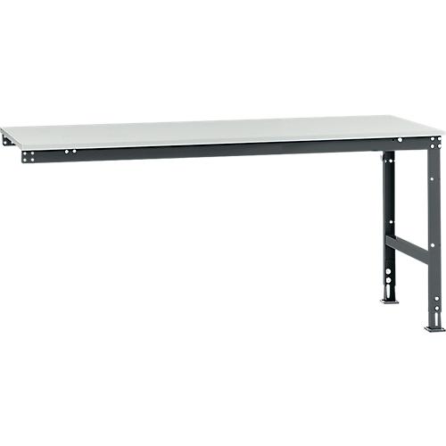 Manuflex Ansatztisch UNIVERSAL Standard, Tischplatte Melamin, 2000x1000, anthrazit