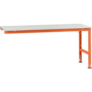 Manuflex Ansatztisch UNIVERSAL Standard, Tischplatte Melamin, 2000×1000, rotorange Manuflex Ansatztisch UNIVERSAL Standard, Tischplatte Melamin, 2000×1000, rotorange
