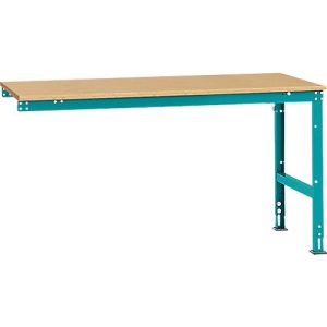 Manuflex Ansatztisch UNIVERSAL Standard, Tischplatte Multiplex, 1750×1000, wasserblau Manuflex Ansatztisch UNIVERSAL Standard, Tischplatte Multiplex, 1750×1000, wasserblau