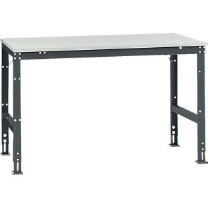 Manuflex Arbeitstisch UNIVERSAL Standard, 1500 x 1000 mm, Melamin lichtgrau, anthrazit Manuflex Arbeitstisch UNIVERSAL Standard, 1500 x 1000 mm, Melamin lichtgrau, anthrazit