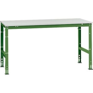 Manuflex Arbeitstisch UNIVERSAL Standard, 1750 x 1000 mm, Kunststoff lichtgrau, resedagrün Manuflex Arbeitstisch UNIVERSAL Standard, 1750 x 1000 mm, Kunststoff lichtgrau, resedagrün