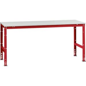 Manuflex Arbeitstisch UNIVERSAL Standard, 2000 x 1000 mm, Kunststoff lichtgrau, rubinrot Manuflex Arbeitstisch UNIVERSAL Standard, 2000 x 1000 mm, Kunststoff lichtgrau, rubinrot
