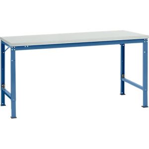 Manuflex Grundtisch UNIVERSAL Spezial, 1750 x 1000 mm, Kunststoff lichtgrau, brillantblau Manuflex Grundtisch UNIVERSAL Spezial, 1750 x 1000 mm, Kunststoff lichtgrau, brillantblau