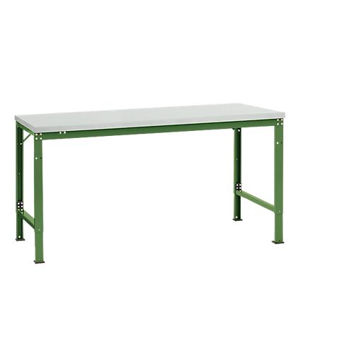 Manuflex Grundtisch UNIVERSAL Spezial, 1750 x 1000 mm, Kunststoff lichtgrau, resedagrün