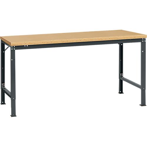 Manuflex Grundtisch UNIVERSAL Spezial, 1750 x 1000 mm, Multiplex natur, anthrazit