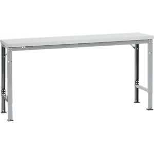 Manuflex Grundtisch UNIVERSAL Spezial, 1750 x 800 mm, Melamin lichtgrau, alusilber