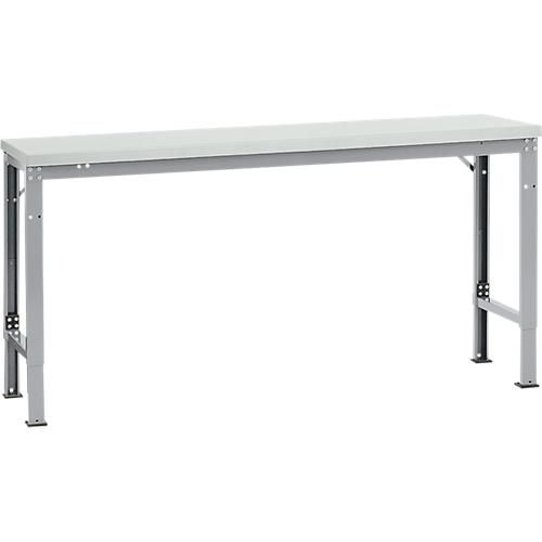 Manuflex Grundtisch UNIVERSAL Spezial, 1750 x 800 mm, Melamin lichtgrau, alusilber