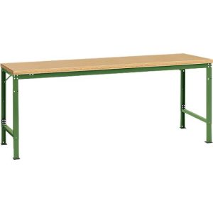 Manuflex Grundtisch UNIVERSAL Spezial, 2000 x 1000 mm, Multiplex natur, resedagrün