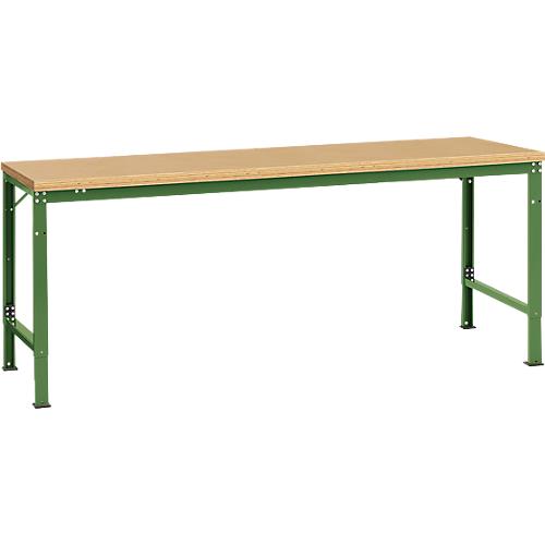 Manuflex Grundtisch UNIVERSAL Spezial, 2000 x 1000 mm, Multiplex natur, resedagrün