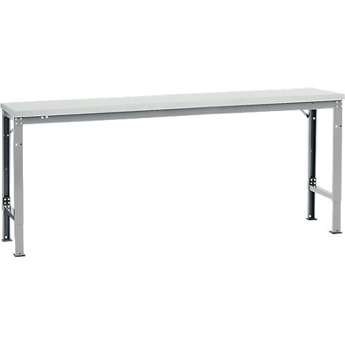Manuflex Grundtisch UNIVERSAL Spezial, 2000 x 800 mm, Kunststoff lichtgrau, alusilber