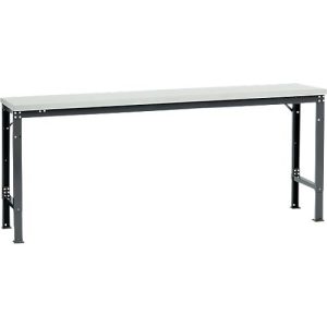 Manuflex Grundtisch UNIVERSAL Spezial, 2000 x 800 mm, Melamin lichtgrau, anthrazit