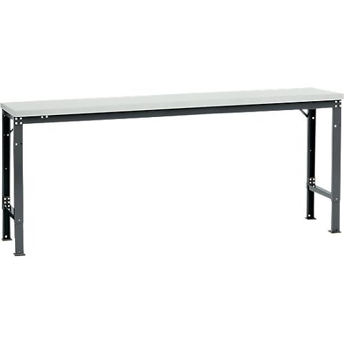 Manuflex Grundtisch UNIVERSAL Spezial, 2000 x 800 mm, Melamin lichtgrau, anthrazit