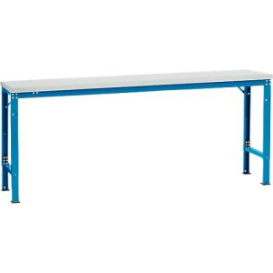 Manuflex Grundtisch UNIVERSAL Spezial, 2000 x 800 mm, Melamin lichtgrau, lichtblau