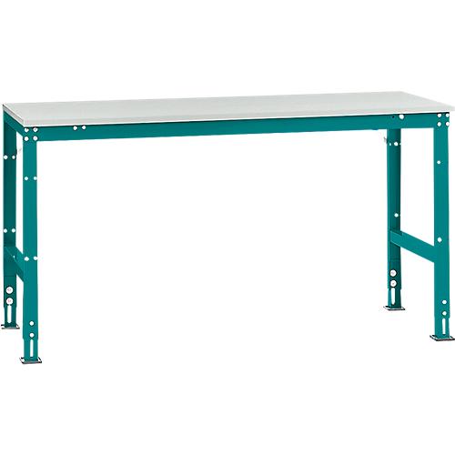 Manuflex Grundtisch UNIVERSAL Standard, Tischplatte Kunststoff, 1750x800, wasserblau