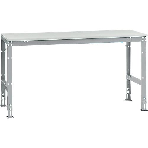 Manuflex Grundtisch UNIVERSAL Standard, Tischplatte Melamin, 1750x800, alusilber