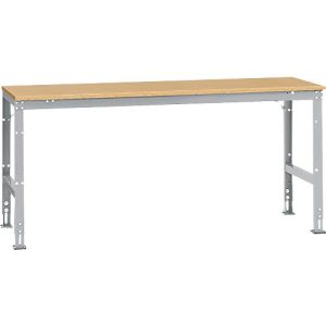 Manuflex Grundtisch UNIVERSAL Standard, Tischplatte Multiplex, 2000×800, alusilber