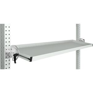Manuflex Neigbare Ablagekonsole, für Reihe Universal oder Profi, Nutztiefe 345 mm, für Tischbreite 1500 mm, lichtgrau