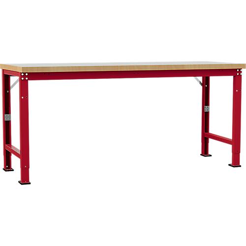 Manuflex Werkbank Profi Spezial, Tischplatte Kunststoff, 2000 x 700 mm, rubinrot