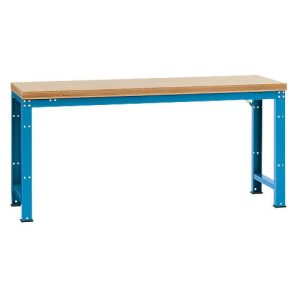 Manuflex Werkbank Profi Standard, Tischplatte Multiplex B 2000 x T 700, lichtblau Manuflex Werkbank Profi Standard, Tischplatte Multiplex B 2000 x T 700, lichtblau