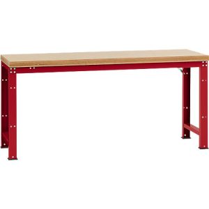 Manuflex Werkbank Profi Standard, Tischplatte Multiplex B 2000 x T 700, rubinrot Manuflex Werkbank Profi Standard, Tischplatte Multiplex B 2000 x T 700, rubinrot