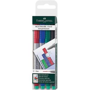 Marker Faber-Castell Multimark, 4er-Set, F, non-permanent Marker Faber-Castell Multimark, 4er-Set, F, non-permanent