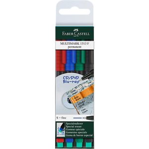 Marker Faber-Castell Multimark, 4er-Set, S, permanent Marker Faber-Castell Multimark, 4er-Set, S, permanent