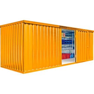 Materialcontainer MC 1600, lackiert, montiert, mit Holzfußboden