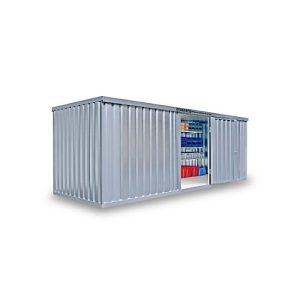 Materialcontainer MC 1600, verzinkt, montiert, mit Holzfußboden