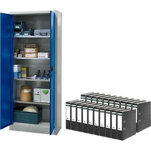 Materialschrank Schäfer Shop Pure, abschließbar, B 800 x T 400 x H 1935 mm + gratis 20 Schäfer Shop Select Aktenordner, DIN A4, 80 mm Materialschrank Schäfer Shop Pure, abschließbar, B 800 x T 400 x H 1935 mm + gratis 20 Schäfer Shop Select Aktenordner, DIN A4, 80 mm