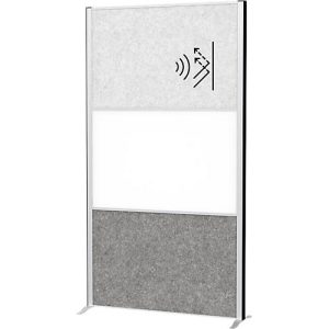 MAUL Stellwandsystem MAULconnecto, 1 x Akustikvlies hell, 1 x Akustikvlies dunkel, 1 x Whiteboard, Standfuß, auf Rollen, H 1800 x B 1000 mm, silber MAUL Stellwandsystem MAULconnecto, 1 x Akustikvlies hell, 1 x Akustikvlies dunkel, 1 x Whiteboard, Standfuß, auf Rollen, H 1800 x B 1000 mm, silber