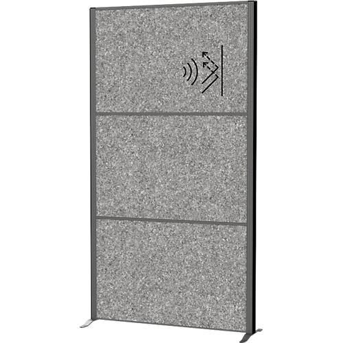MAUL Stellwandsystem MAULconnecto Uplight, 3 x Akustikvlies dunkel, LED-Leuchte mit 2500 lm & 4000 k, Klettverbindung, Standfuß, H 1800 x B 1000 mm, anthrazit