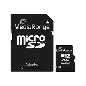 MediaRange – Flash-Speicherkarte (microSDXC-an-SD-Adapter inbegriffen) – 64 GB – Class 10 – microSDXC – Schwarz MediaRange – Flash-Speicherkarte (microSDXC-an-SD-Adapter inbegriffen) – 64 GB – Class 10 – microSDXC – Schwarz