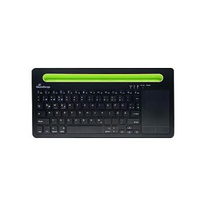 MediaRange MROS131 – Tastatur – kompakt – mit Touchpad, Telefonhalter – kabellos – Bluetooth 5.0