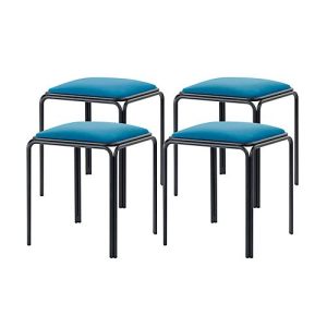 Meet by Paperflow Hocker Bistro, Stahl mit Samtbezug, Sitzhöhe 495 mm, B 420 x T 420 x H 495 mm, 4 Stück, schwarz/blau Meet by Paperflow Hocker Bistro, Stahl mit Samtbezug, Sitzhöhe 495 mm, B 420 x T 420 x H 495 mm, 4 Stück, schwarz/blau