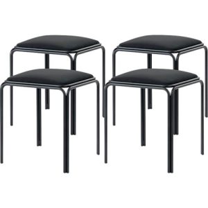 Meet by Paperflow Hocker Bistro, Stahl mit Samtbezug, Sitzhöhe 495 mm, B 420 x T 420 x H 495 mm, 4 Stück, schwarz Meet by Paperflow Hocker Bistro, Stahl mit Samtbezug, Sitzhöhe 495 mm, B 420 x T 420 x H 495 mm, 4 Stück, schwarz