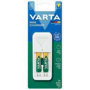 Mini Akkuladegerät für Batterien Varta, 2x AA/AAA, inkl. 2 AA-Akkus, Ladezeit 4,5 h, EU-Stecker, 100-240 V, B 43 x T 63 x H 102 mm, weiß Mini Akkuladegerät für Batterien Varta, 2x AA/AAA, inkl. 2 AA-Akkus, Ladezeit 4,5 h, EU-Stecker, 100-240 V, B 43 x T 63 x H 102 mm, weiß