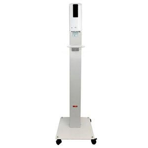 Mobile Hygienestation Manuflex Proficlean Sensor S, B 400 X T 380 x H 1298 mm, mit Sensorspender und Tropfschale, inkl. Händedesinfektionsmittel & Batterien