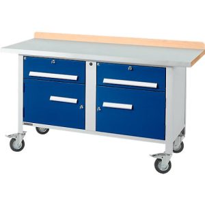 Mobile Werkbank Schäfer Shop Select PWi 150-0, ESD, Buche Multiplexplatte, mit Stahlabdeckung, bis 400 kg, B 1500 x T 700 x H 840 mm Mobile Werkbank Schäfer Shop Select PWi 150-0, ESD, Buche Multiplexplatte, mit Stahlabdeckung, bis 400 kg, B 1500 x T 700 x H 840 mm