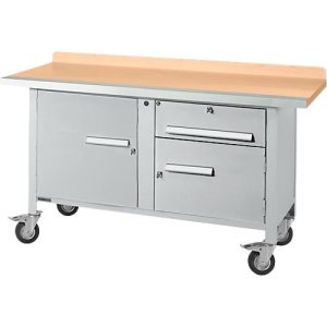 Mobile Werkbank Schäfer Shop Select PWi 150-3, Buche-Dekor Multiplexplatte, mit Stahlkante, bis 400 kg, B 1500 x T 700 x H 840 mm Mobile Werkbank Schäfer Shop Select PWi 150-3, Buche-Dekor Multiplexplatte, mit Stahlkante, bis 400 kg, B 1500 x T 700 x H 840 mm