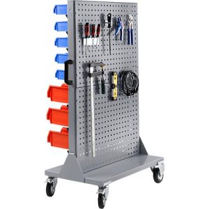 Mobiles Kleinteilemagazin Schäfer Shop Select, 1-seitig bestückbar, mit Lochplattenwand, ohne Sichtlagerkästen, B 900 x T 655 x H 1540 mm, Stahl, grau Mobiles Kleinteilemagazin Schäfer Shop Select, 1-seitig bestückbar, mit Lochplattenwand, ohne Sichtlagerkästen, B 900 x T 655 x H 1540 mm, Stahl, grau