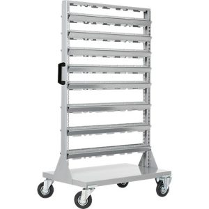 Mobiles Kleinteilemagazin Schäfer Shop Select, 2-seitig bestückbar, ohne Sichtlagerkästen, B 825 x T 550 x H 1450 mm, Stahl, grau Mobiles Kleinteilemagazin Schäfer Shop Select, 2-seitig bestückbar, ohne Sichtlagerkästen, B 825 x T 550 x H 1450 mm, Stahl, grau