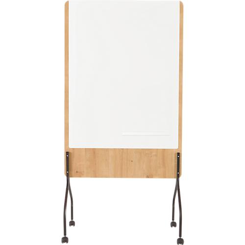 Mobiles Whiteboard Rocada Natural, drehbar, magnethaftend, Stahl auf Melaminholzplatte, B 1000 x H 1200 mm