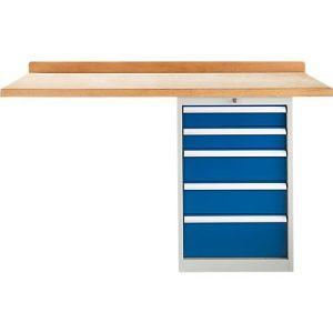 Modulare Werkbank Schäfer Shop Select, Anbaueinheit, Buche Multiplexplatte, bis 500 kg, B 1500 x T 700 x H 840 mm, Enzianblau ral 5010 Modulare Werkbank Schäfer Shop Select, Anbaueinheit, Buche Multiplexplatte, bis 500 kg, B 1500 x T 700 x H 840 mm, Enzianblau ral 5010